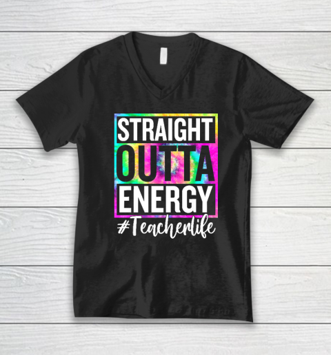 Paraprofessional Straight Outta Energy Teacher Life V-Neck T-Shirt