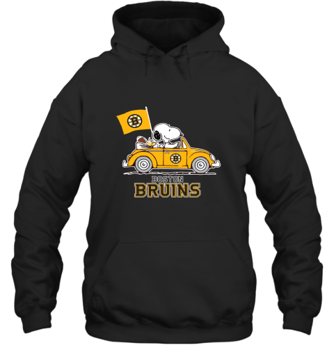 Snoopy And Woodstock Ride The Boston Bruins Car NHL Hoodie
