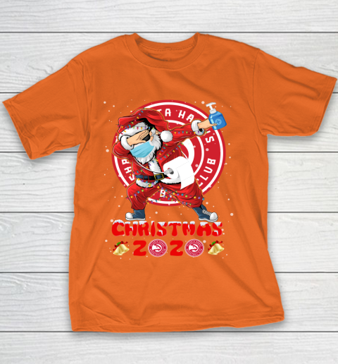Atlanta Hawks Funny Santa Claus Dabbing Christmas 2020 NBA Youth T-Shirt 4