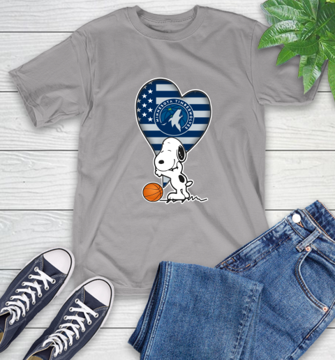 Minnesota Timberwolves NBA Basketball The Peanuts Movie Adorable Snoopy T-Shirt 6