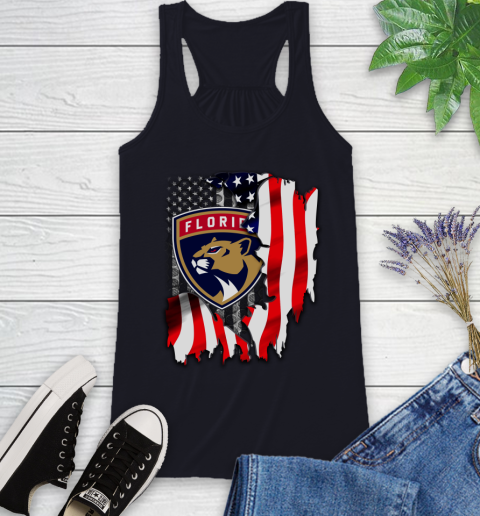 Florida Panthers NHL Hockey American Flag Racerback Tank 9