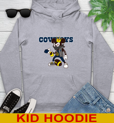 Dallas Cowboys NFL Football Mickey Peace Sign Sports Youth Hoodie 6