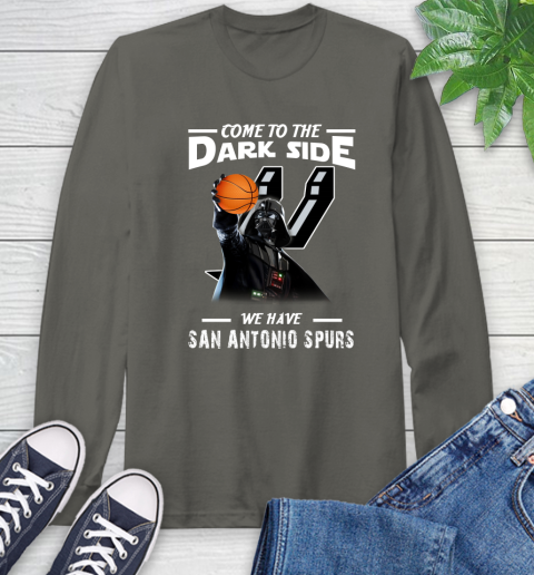 NBA Come To The Dark Side We Have San Antonio Spurs Star Wars Darth Vader Basketball Long Sleeve T-Shirt 9