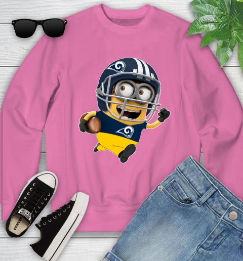 NFL Los Angeles Rams Minions Disney Football Sports Youth Sweatshirt 7