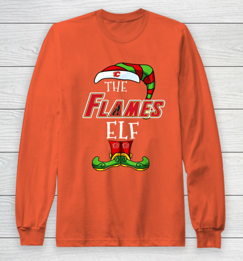 Calgary Flames Christmas ELF Funny NHL Long Sleeve T-Shirt 3