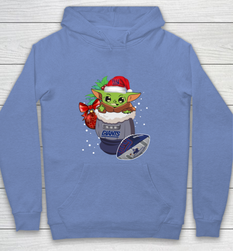 New York Giants Christmas Baby Yoda Star Wars Funny Happy NFL Youth Hoodie 10