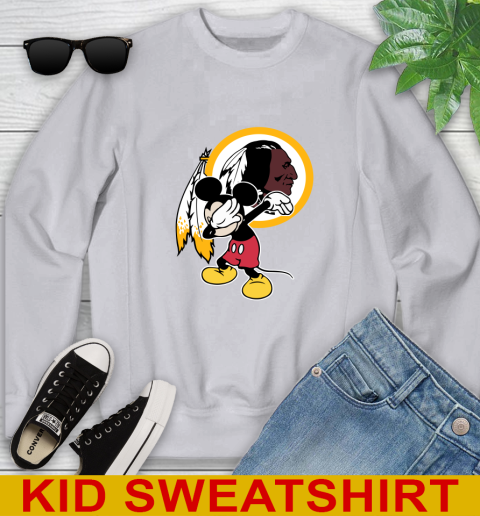 Washington Redskins NFL Football Dabbing Mickey Disney Sports Youth Sweatshirt 4