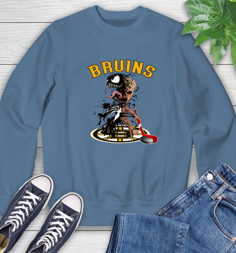 NHL Boston Bruins Hockey Venom Groot Guardians Of The Galaxy Sweatshirt 7
