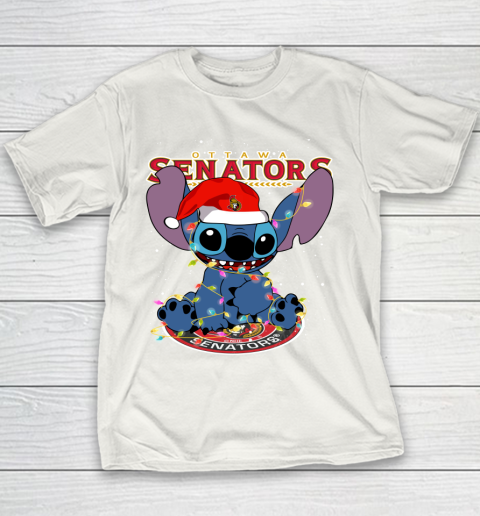 Ottawa Senators NHL Hockey noel stitch Christmas Youth T-Shirt
