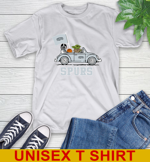 NBA Basketball San Antonio Spurs Darth Vader Baby Yoda Driving Star Wars Shirt T-Shirt 12