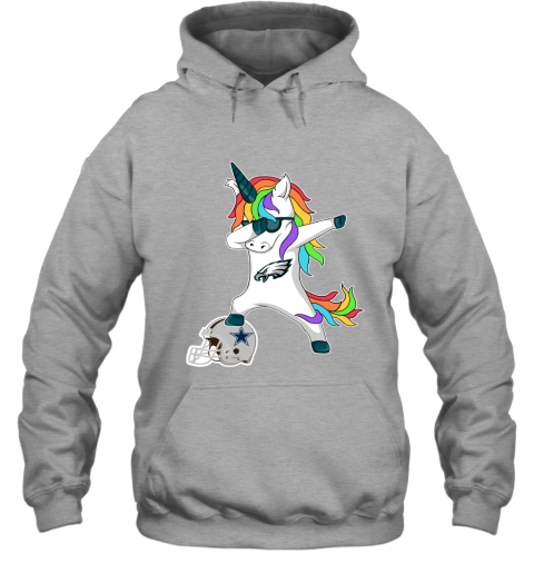 Football Dabbing Unicorn Steps On Helmet Philadelphia Eagles Hoodie