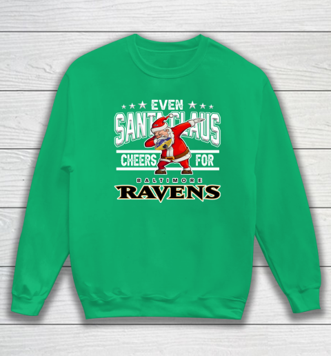 Baltimore Ravens Even Santa Claus Cheers For Christmas NFL Sweatshirt 5