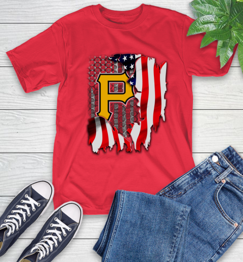 Pittsburgh Pirates MLB Baseball American Flag T Shirt Tee For Sports