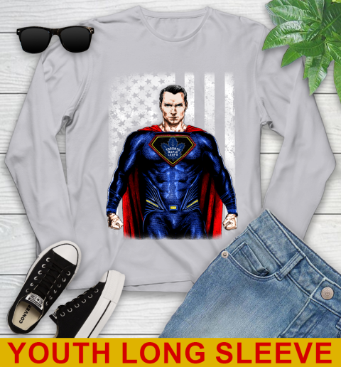 NHL Hockey Toronto Maple Leafs Superman DC Shirt Youth Long Sleeve 5