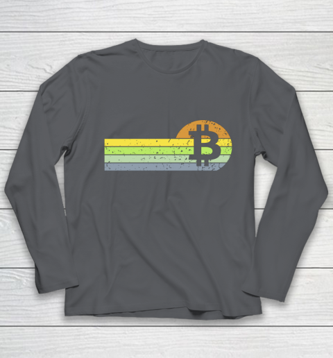 Bitcoin BTC Vintage Sunset Crypto Cryptocurrency Blockchain Youth Long Sleeve 6