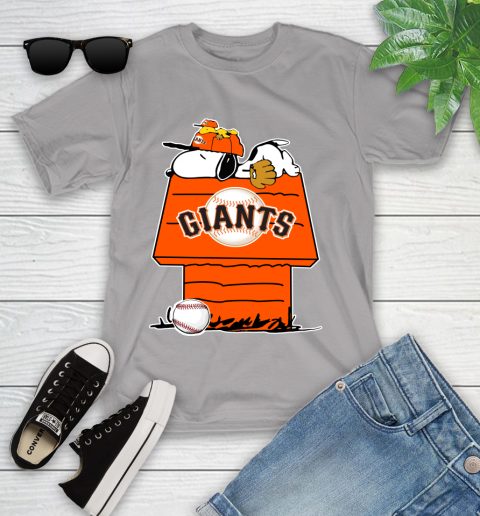 MLB San Francisco Giants Snoopy Woodstock The Peanuts Movie Baseball T Shirt_000 Youth T-Shirt 4