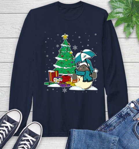 Miami Dolphins NFL Football Cute Tonari No Totoro Christmas Sports Long Sleeve T-Shirt 3