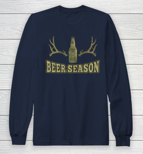 Beer Season Funny Camo Deer Hunting Pun Men Who Love Beers Long Sleeve T-Shirt 2