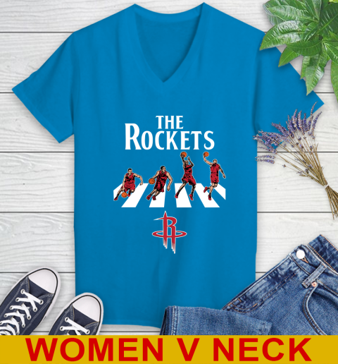NBA Basketball Houston Rockets The Beatles Rock Band Shirt Women's V-Neck T-Shirt 7