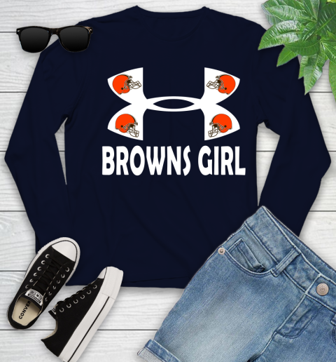 NFL Cleveland Browns Girl Under Armour Football Sports Youth Long Sleeve 2