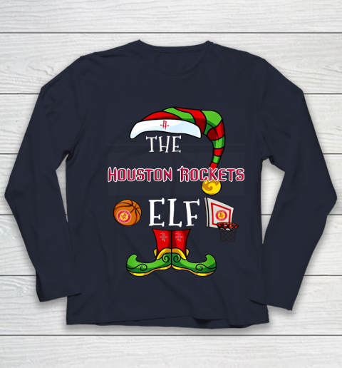 Houston Rockets Christmas ELF Funny NBA Youth Long Sleeve 2