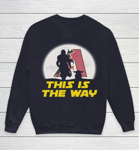 Arizona Diamondbacks MLB Baseball Star Wars Yoda And Mandalorian This Is The Way Youth Sweatshirt 2