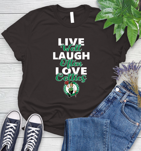 NBA Basketball Boston Celtics Live Well Laugh Often Love Shirt Women's T-Shirt 9
