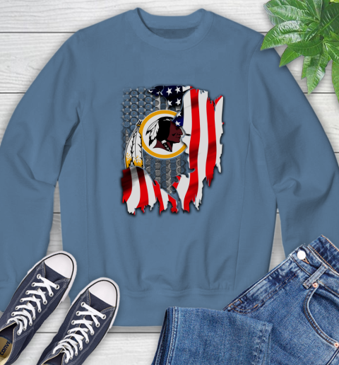 Washington Redskins NFL Football American Flag Sweatshirt 8