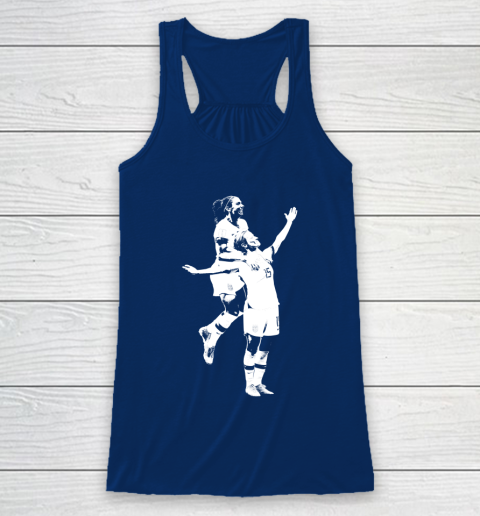 Megan Rapinoe and Alex Morgan Victory Pose  The White Stencil Racerback Tank 6