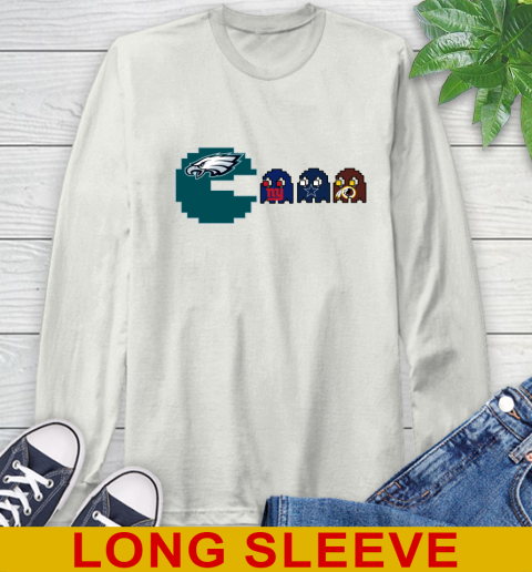 Philadelphia Eagles NFL Football Pac Man Champion Long Sleeve T-Shirt 12
