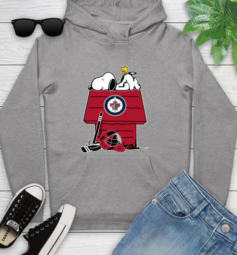 Winnipeg Jets NHL Hockey Snoopy Woodstock The Peanuts Movie Youth Hoodie 6