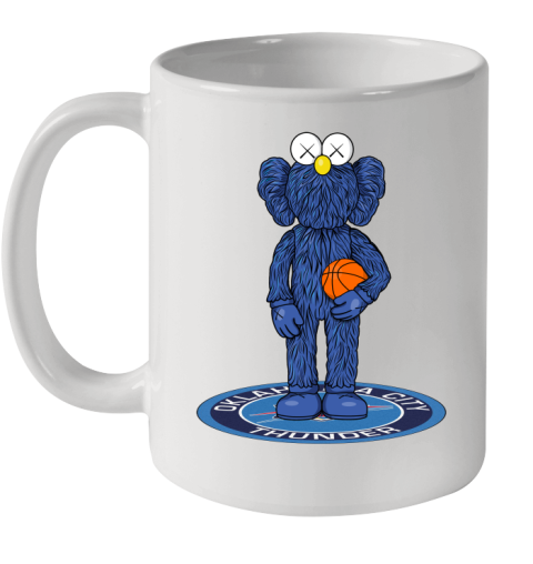 NBA Basketball Oklahoma City Thunder Kaws Bff Blue Figure Shirt Ceramic Mug 11oz