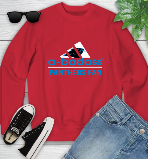 NFL A Badass Carolina Panthers Fan Adidas Football Sports Youth Sweatshirt 8