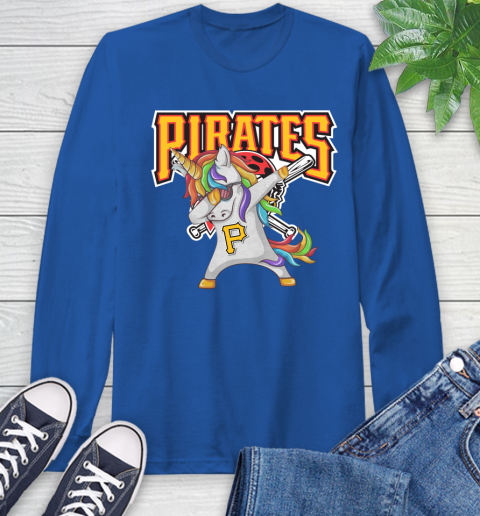 Pittsburgh Pirates MLB Baseball Funny Unicorn Dabbing Sports Long Sleeve T-Shirt 9