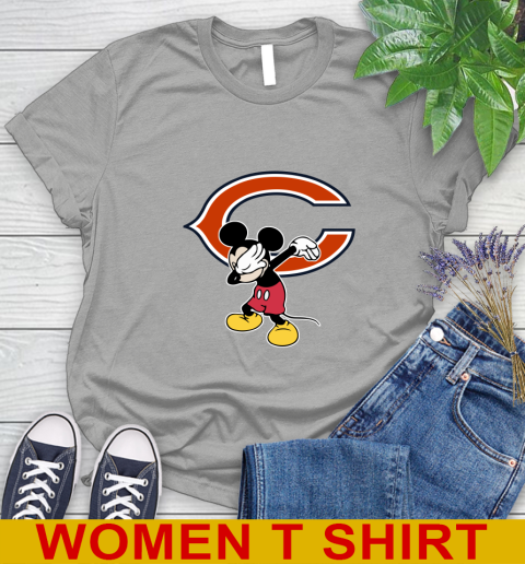 Chicago Bears NFL Football Dabbing Mickey Disney Sports Women's T-Shirt 11