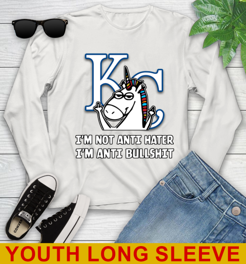 Los Angeles Angels MLB Baseball Unicorn I'm Not Anti Hater I'm Anti Bullshit (2) Youth Long Sleeve 12