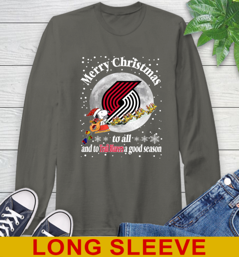 Portland Trail Blazers Merry Christmas To All And To Trail Blazers A Good Season NBA Basketball Sports Long Sleeve T-Shirt 10