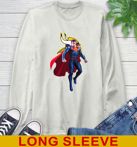 NFL Superman DC Sports Football Minnesota Vikings Long Sleeve T-Shirt 12