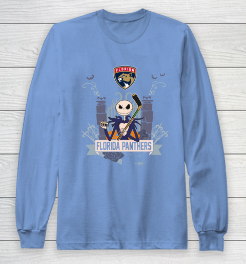 NHL Florida Panthers Hockey Jack Skellington Halloween Long Sleeve T-Shirt 8