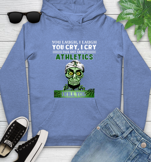 MLB Talk Shit About Oakland Athletics I Kill You Achmed The Dead Terrorist Jeffrey Dunham Baseball Youth Hoodie 13