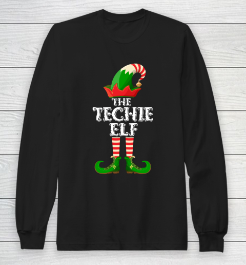 Techie Elf Funny Matching Family Group Christmas Gifts Long Sleeve T-Shirt