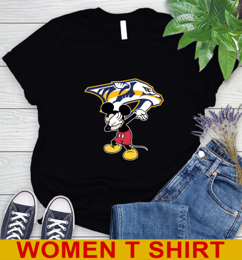 Nashville Predators NHL Hockey Dabbing Mickey Disney Sports Women's T-Shirt 2