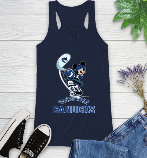 NHL Hockey Vancouver Canucks Cheerful Mickey Mouse Shirt Racerback Tank 11