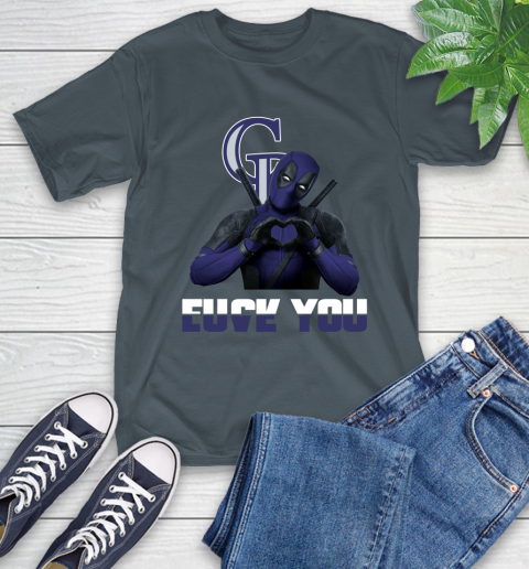 MLB Colorado Rockies Deadpool Love You Fuck You Baseball Sports T-Shirt 10