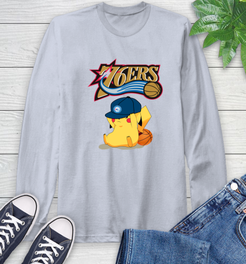 NBA Pikachu Basketball Sports Philadelphia 76ers Long Sleeve T-Shirt 6