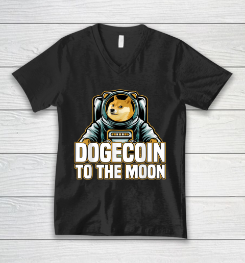 Dogecoin To the Moon Shirt V-Neck T-Shirt