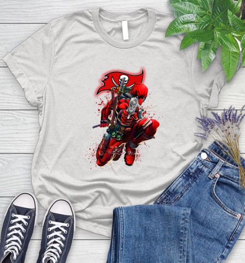 NFL Deadpool Marvel Comics Sports Football Tampa Bay Buccaneers Women's T-Shirt