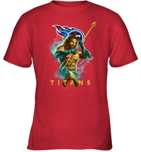 NFL Tennessee Titans Aquaman DC Football Sports URVWmE8S7sU youth t shirt 26 95 151514 front red
