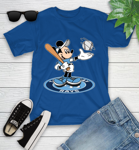 MLB Baseball Tampa Bay Rays Cheerful Mickey Disney Shirt Youth T-Shirt 9