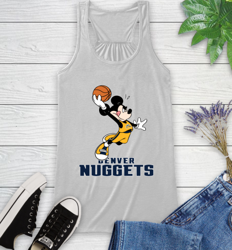 NBA Basketball Denver Nuggets Cheerful Mickey Mouse Shirt Racerback Tank 2